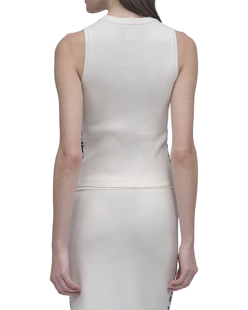 Dkny Side Logo Trim Rib Crew Neck Top