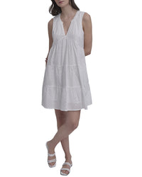 Dkny Eyelet Tiered Dress