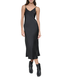 Dkny Washer Satin Bias Slip Dress
