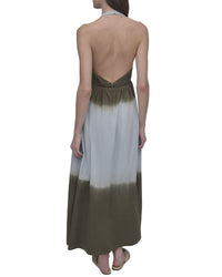 Dkny Tie Dye Maxi Halter Dress With Side Seam Pockets