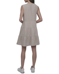 Dkny Double Crepe Gauze Tiered Dress