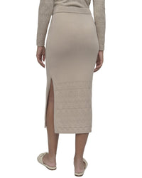 Dkny Lacey Stitch Midi Skirt With Side Slit