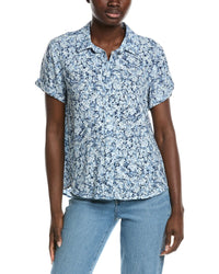 Dkny Cuffed Button High Low Shirt