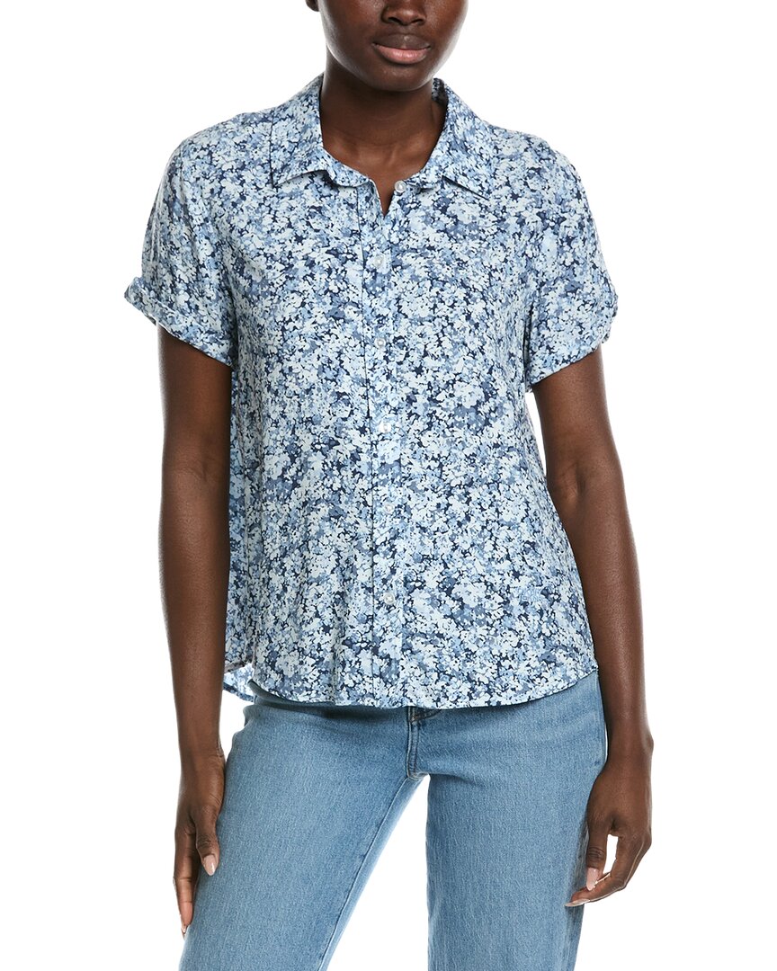 Dkny Cuffed Button High Low Shirt