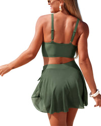 Amanda Royal 2Pc Bra & Swim Skirt Set