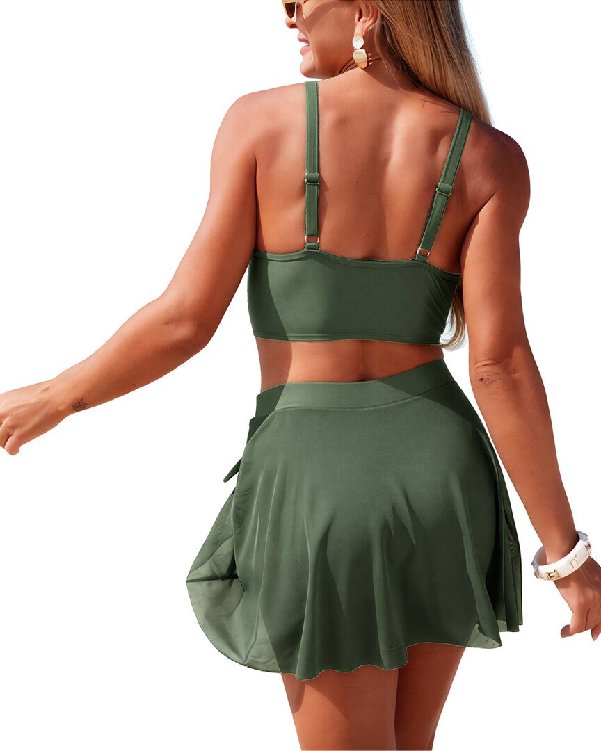 Amanda Royal 2Pc Bra & Swim Skirt Set