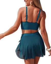 Amanda Royal 2Pc Bra & Swim Skirt Set