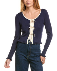 Laundry By Shelli Segal Pointelle Cardigan Sweater