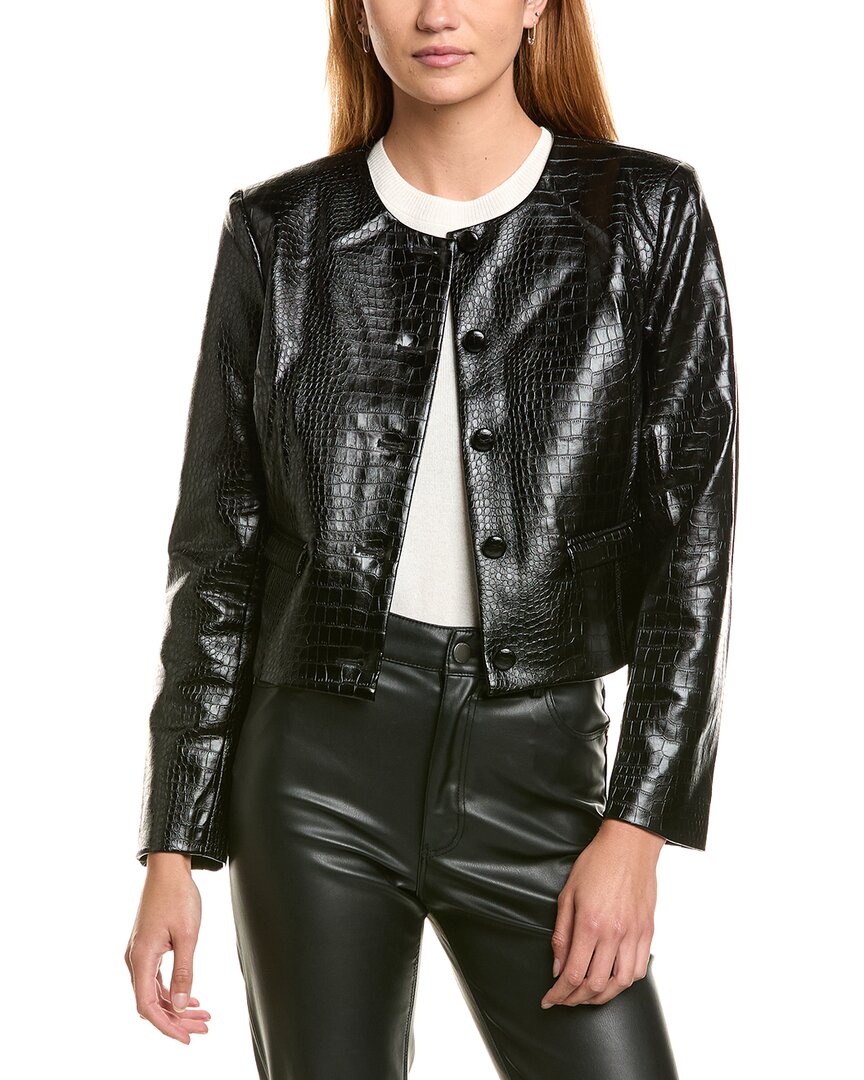 Laundry By Shelli Segal Croc Faux Leather Jacket