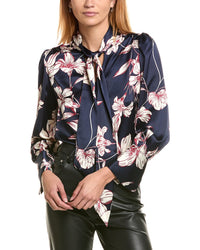 Laundry By Shelli Segal Blossoming Tie Neck Popover Blouse