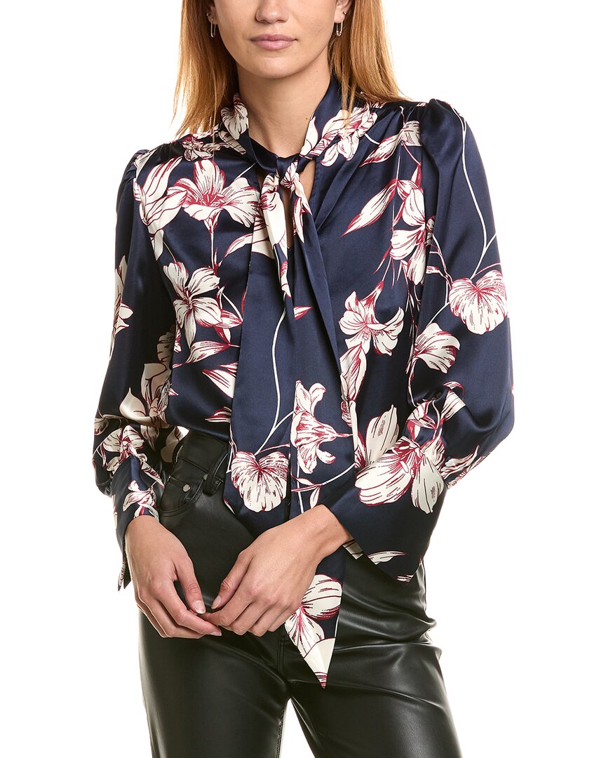 Laundry By Shelli Segal Blossoming Tie Neck Popover Blouse