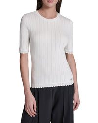 Halston Pointelle Sweater