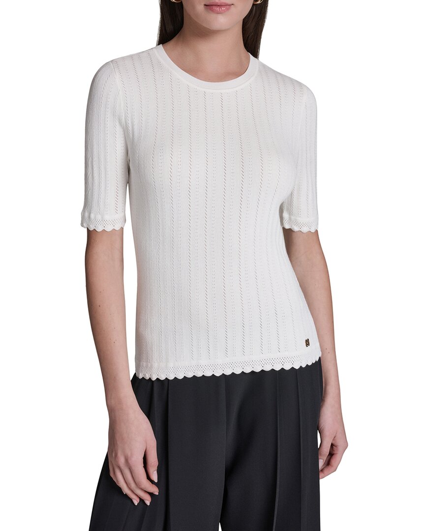 Halston Pointelle Sweater