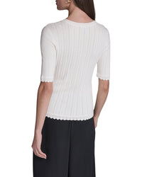 Halston Pointelle Sweater