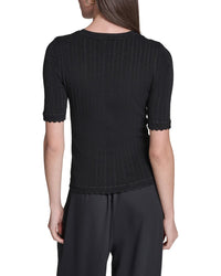 Halston Pointelle Sweater