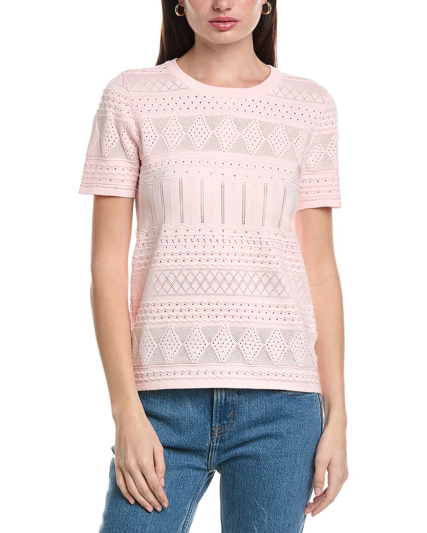 Halston Pointelle Sweater
