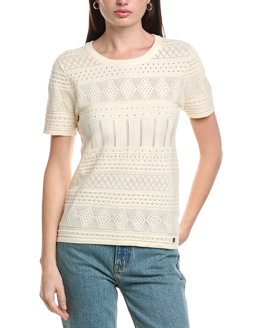 Halston Pointelle Sweater