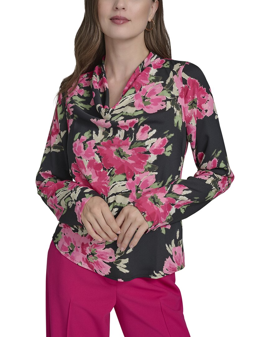 Halston Floral Print Blouse