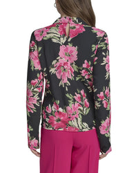 Halston Floral Print Blouse