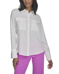 Halston Button Blouse
