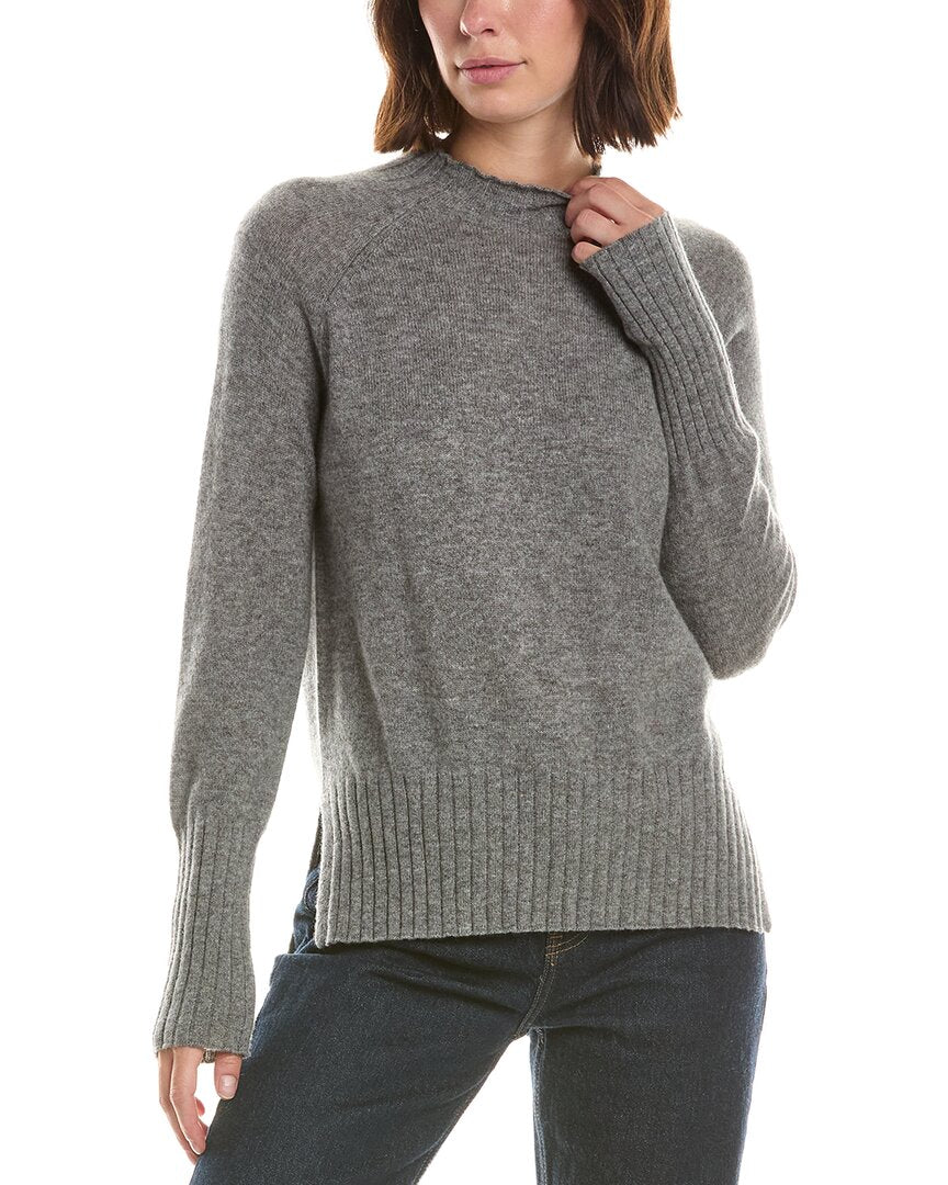 Forte Cashmere Basic Trim Low Funnel 100% Cashmere Pullover