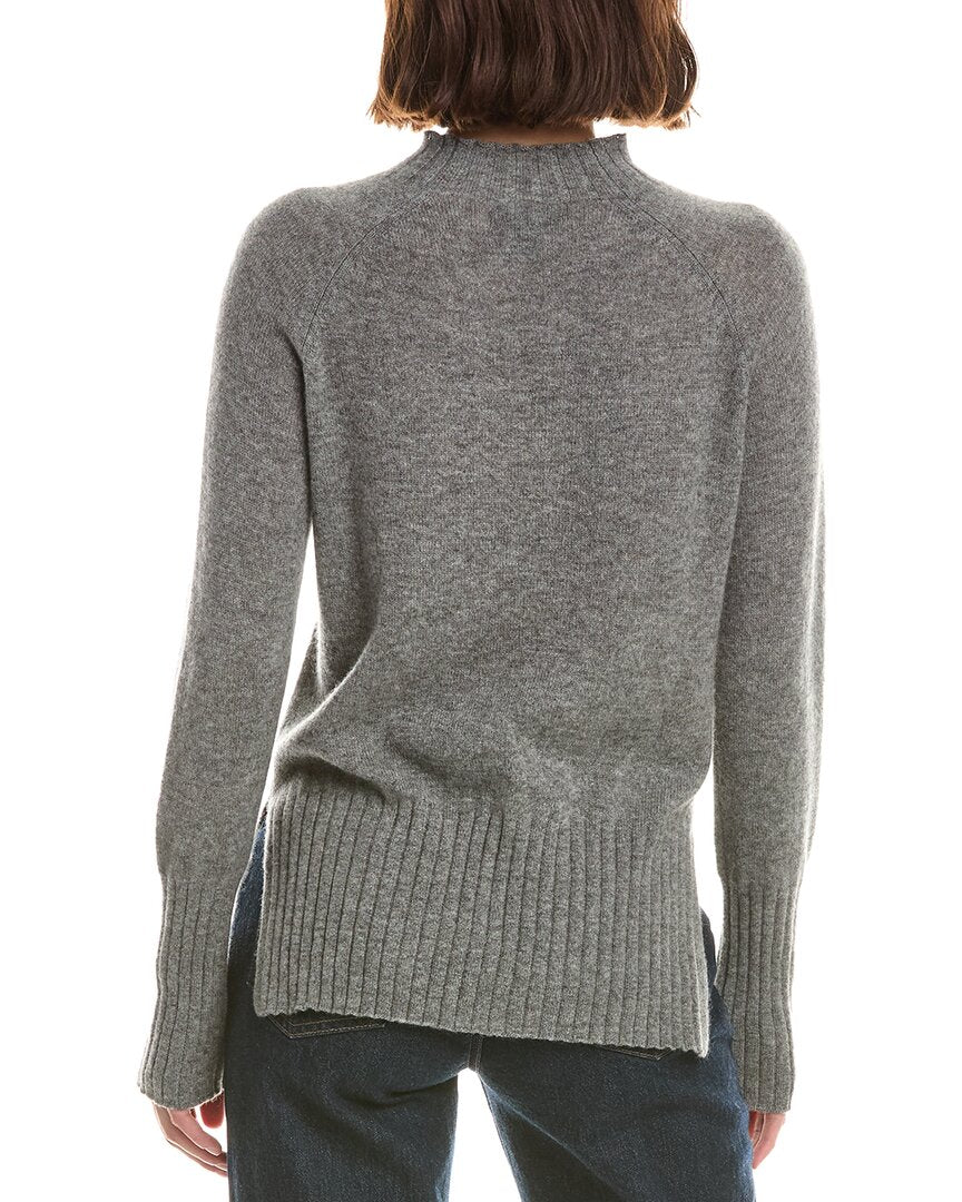 Forte Cashmere Basic Trim Low Funnel 100% Cashmere Pullover