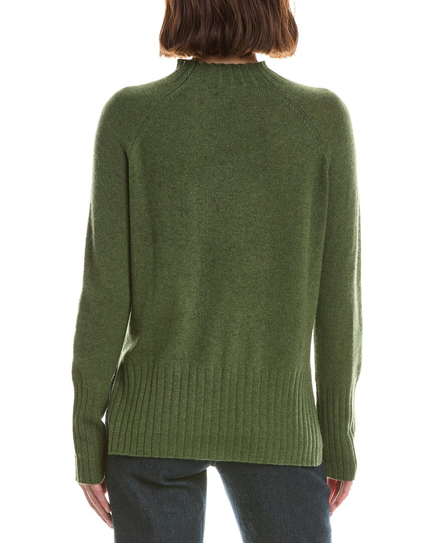 Forte Cashmere Basic Trim Low Funnel 100% Cashmere Pullover