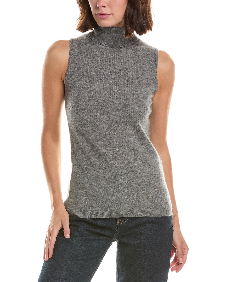 Forte Cashmere Basic Sleeveless Turtleneck 100% Cashmere Sweater