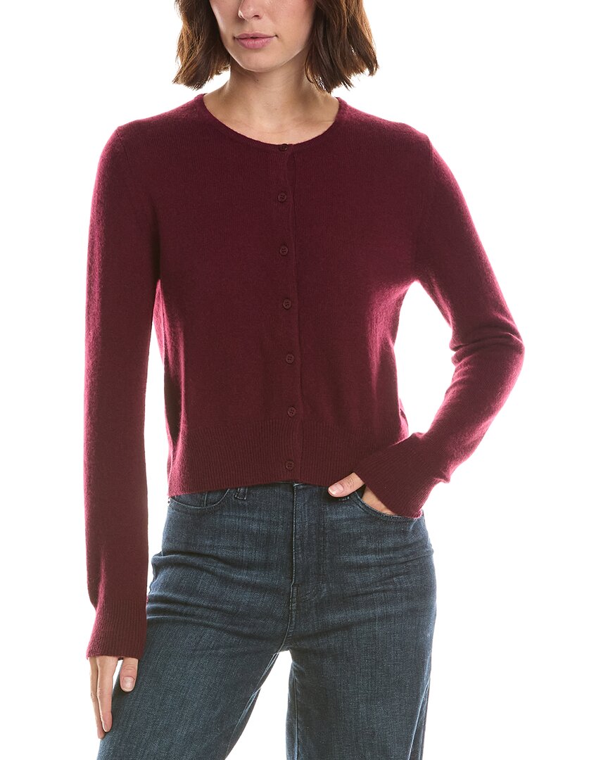 Forte Cashmere Basic Cropped Button 100% Cashmere Cardigan