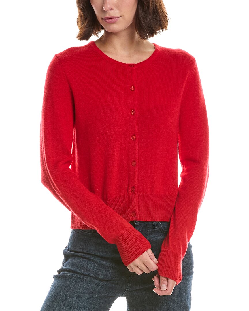Forte Cashmere Basic Cropped Button 100% Cashmere Cardigan