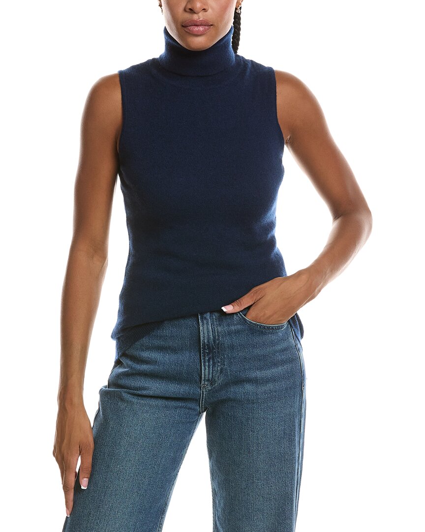 Forte Cashmere Basic Sleeveless Turtleneck 100% Cashmere Sweater