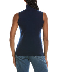 Forte Cashmere Basic Sleeveless Turtleneck 100% Cashmere Sweater