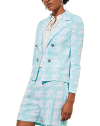 Ming Wang Lapel Collar Knit Jacket