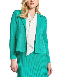 Ming Wang Diamond Burnout Soft Knit Jacket