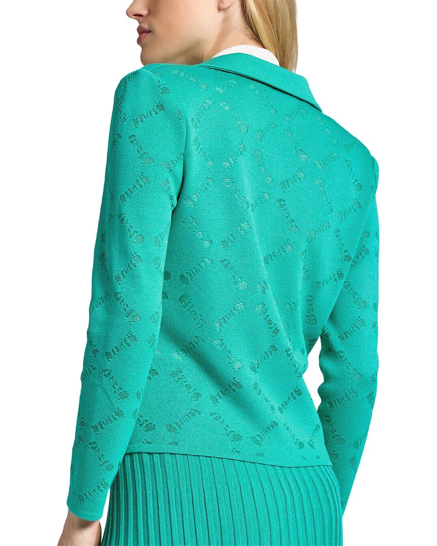 Ming Wang Diamond Burnout Soft Knit Jacket