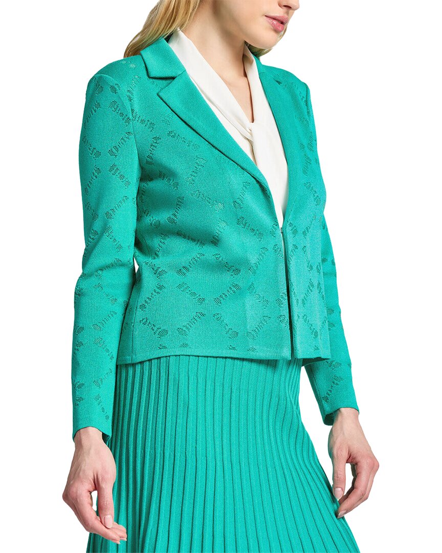 Ming Wang Diamond Burnout Soft Knit Jacket