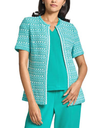Ming Wang Tailored Fit Multi-Stitch Knit Jacket