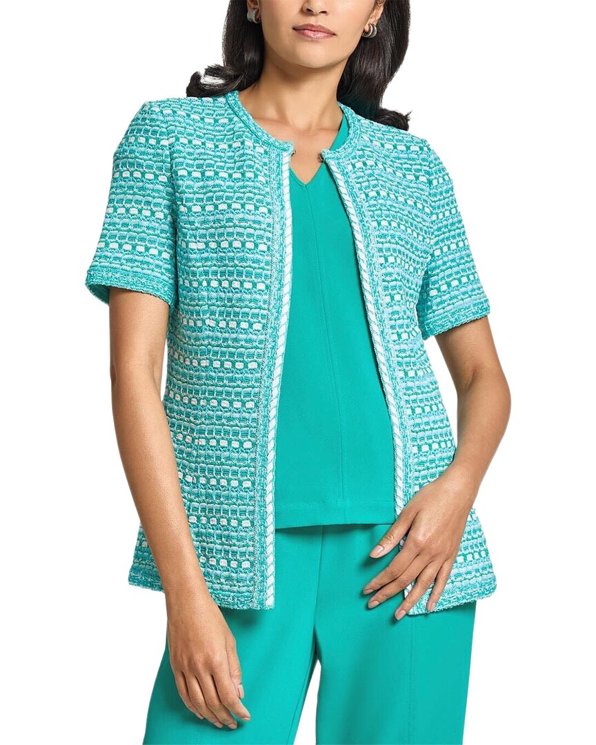 Ming Wang Tailored Fit Multi-Stitch Knit Jacket