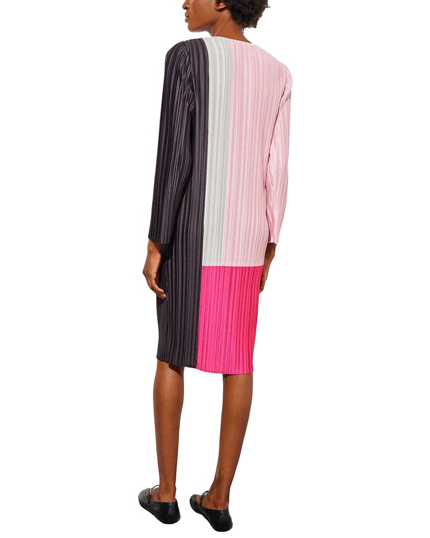 Ming Wang Fine Pleat Crepe De Chine Dress