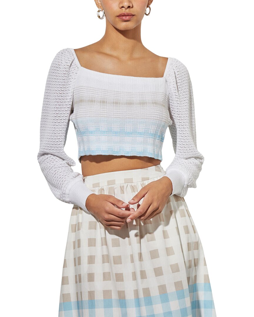 Ming Wang Bishop Sleeve Crop Top
