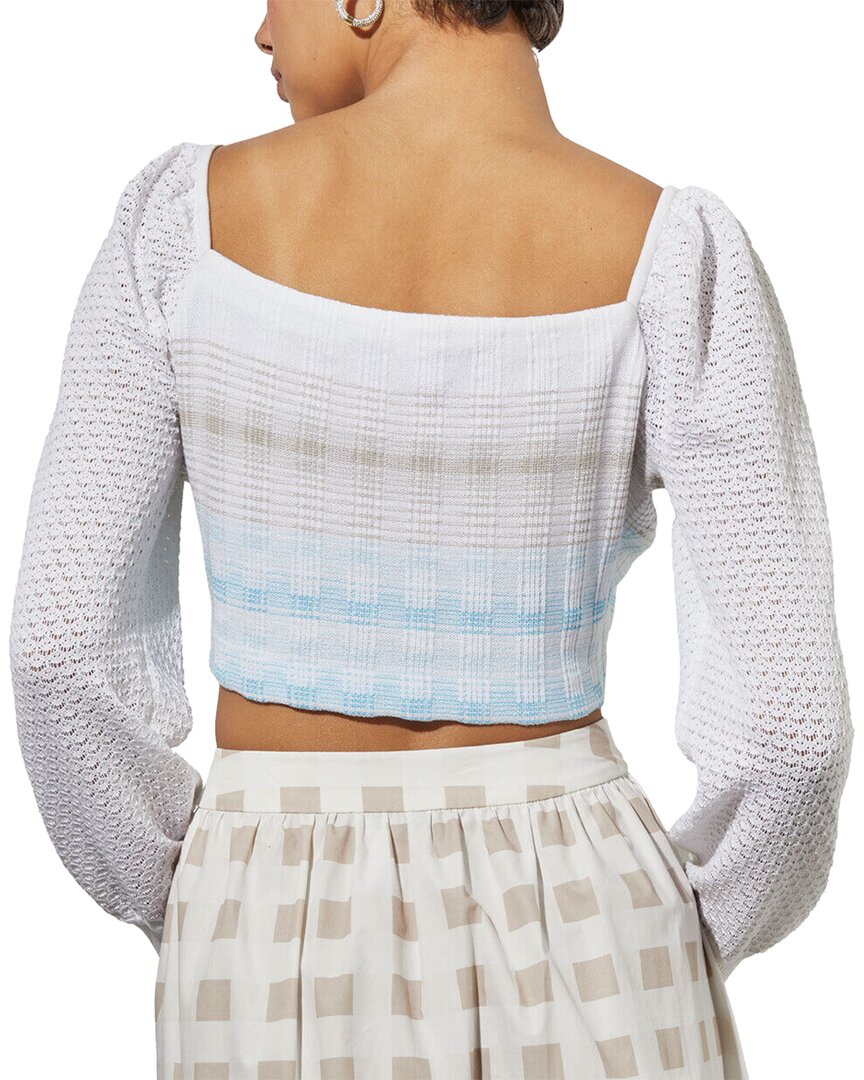 Ming Wang Bishop Sleeve Crop Top