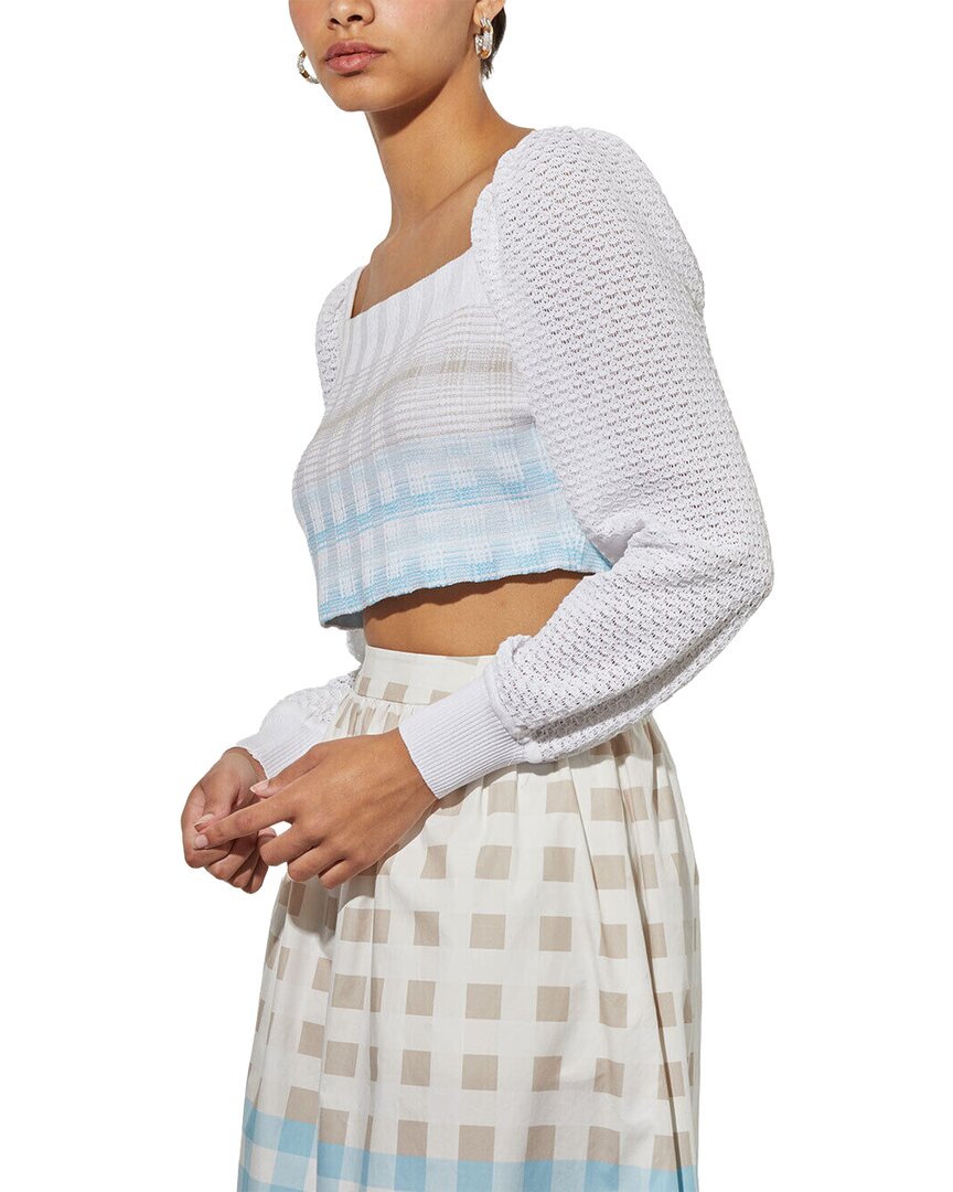Ming Wang Bishop Sleeve Crop Top