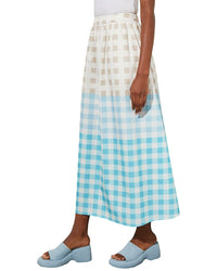 Ming Wang Poplin Maxi A-Line Skirt