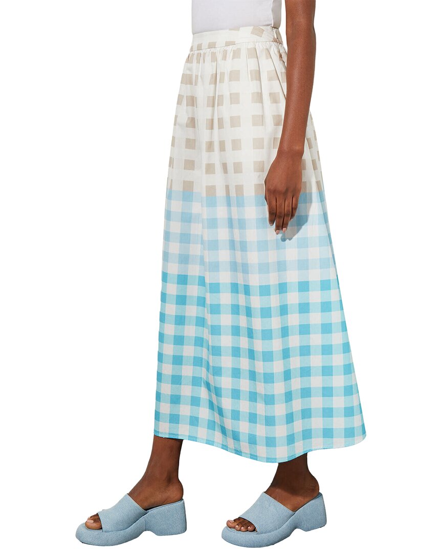 Ming Wang Poplin Maxi A-Line Skirt