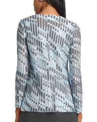 Ming Wang Heritage Fit Burnout Jacquard Knit Jacket