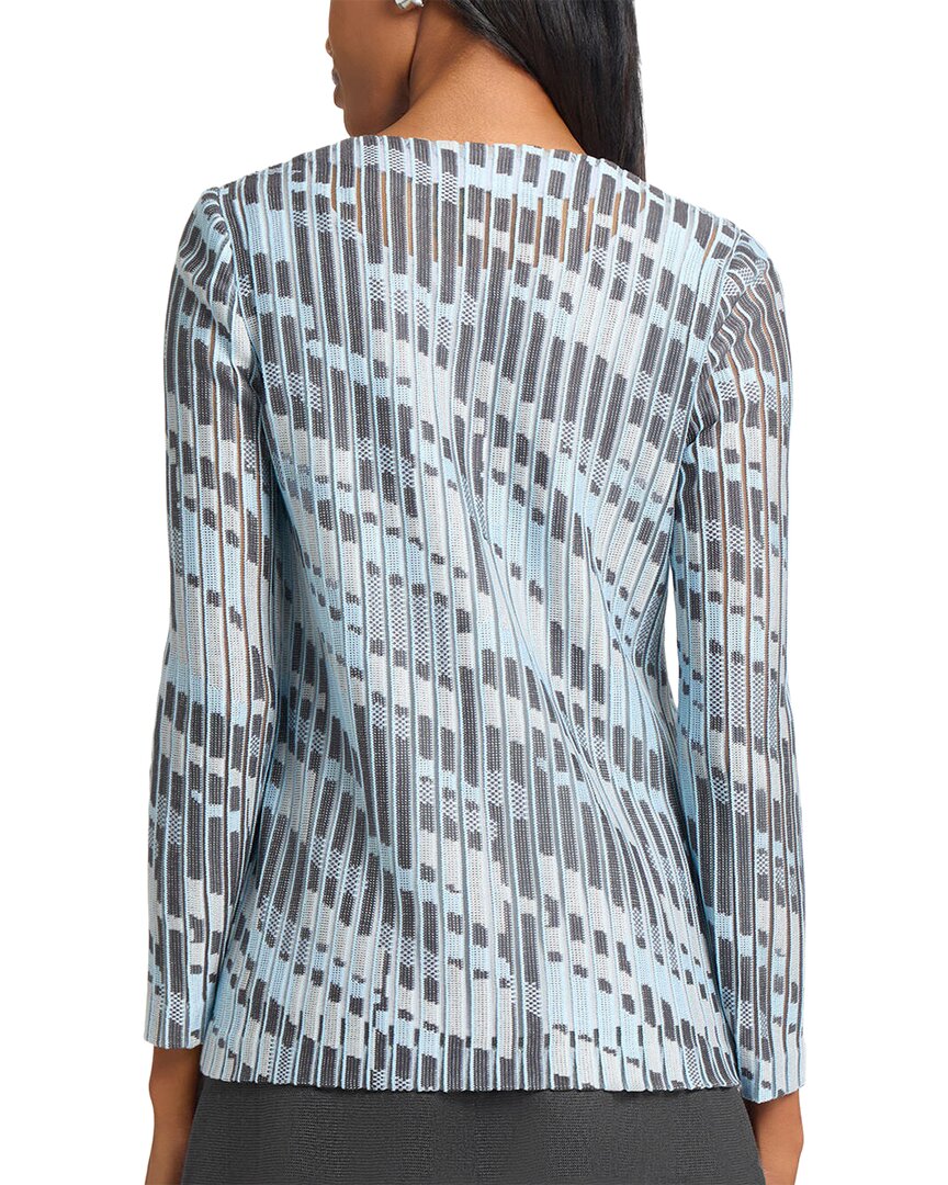 Ming Wang Heritage Fit Burnout Jacquard Knit Jacket