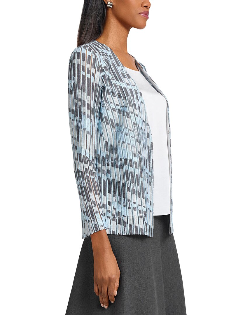 Ming Wang Heritage Fit Burnout Jacquard Knit Jacket