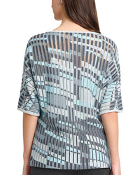 Ming Wang Sheer Burnout Jacquard Knit Tunic