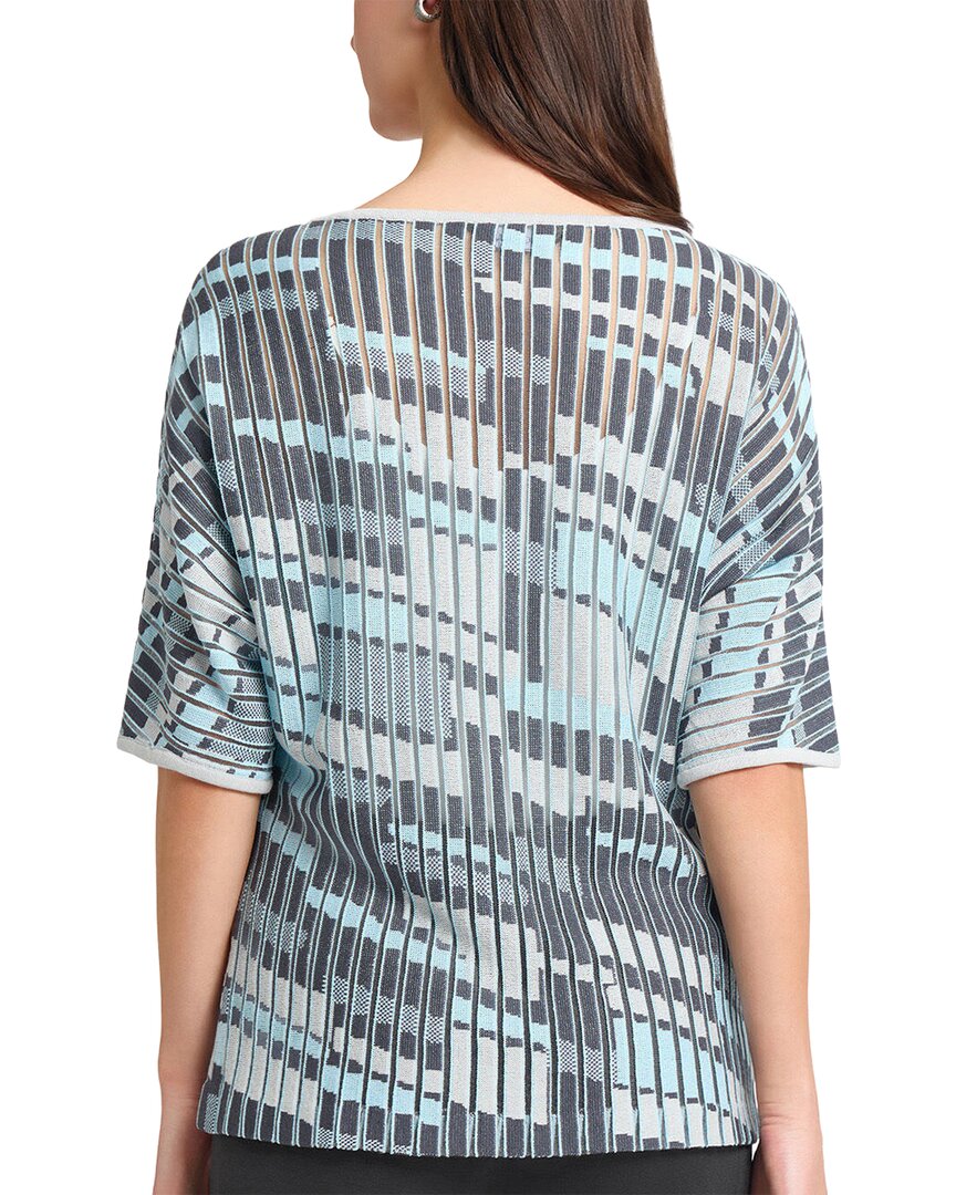 Ming Wang Sheer Burnout Jacquard Knit Tunic