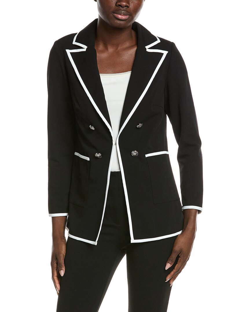 Ming Wang Heritage Fit Stretch Deco Crepe Blazer